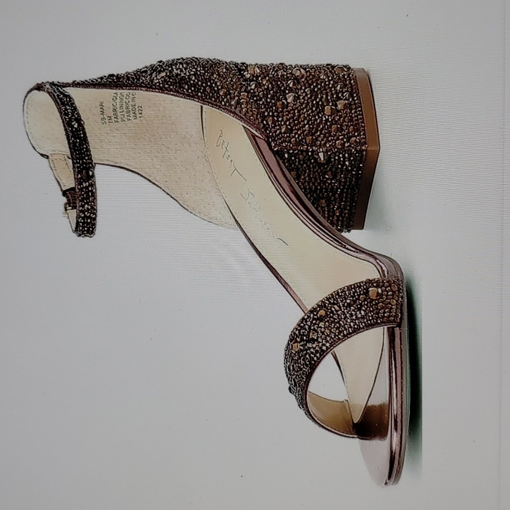 Blue by Betsey Johnson Mari Rhinestone Embellished Ankle Strap 8.5M